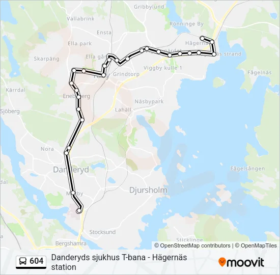604 Bus Line Map
