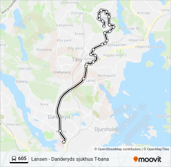 605 Bus Line Map