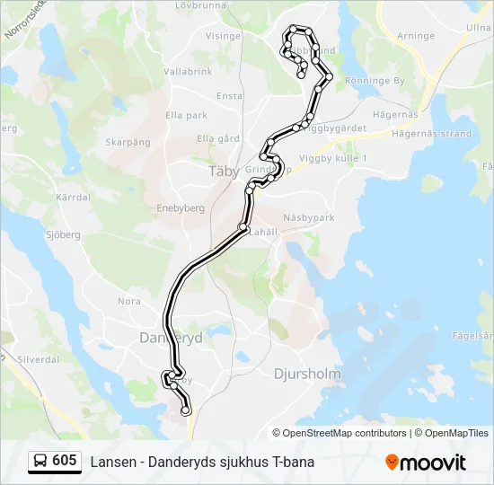 605 Bus Line Map