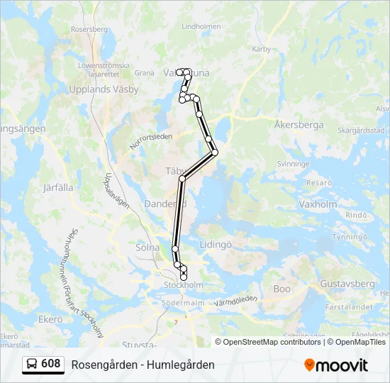 608 Bus Line Map