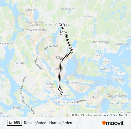 608 Bus Line Map