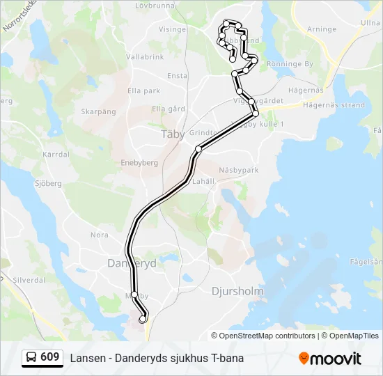 609 Bus Line Map