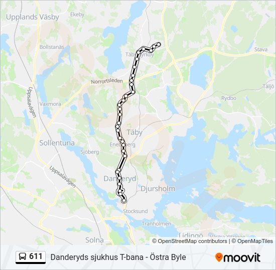 611 bus Line Map