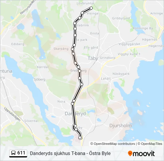 611 Bus Line Map