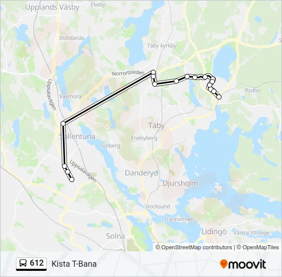 612 Bus Line Map