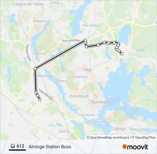 612 Bus Line Map