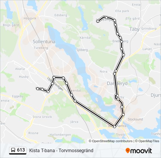 613 bus Line Map