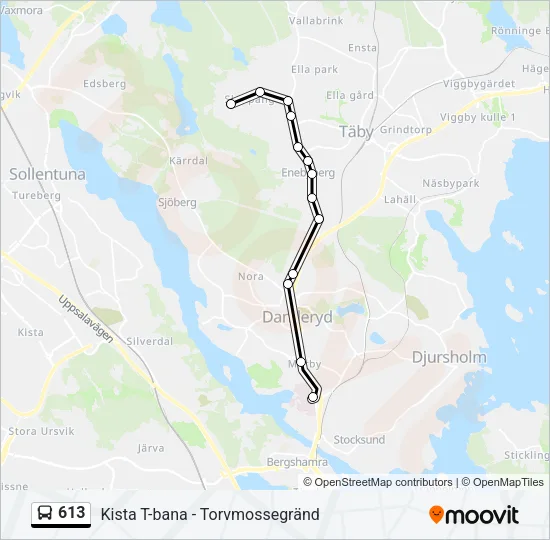 613 Bus Line Map