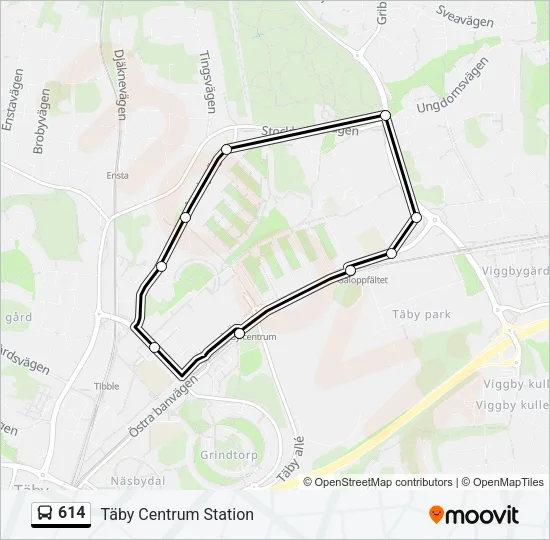 614 Bus Line Map