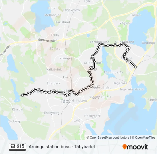 615 Bus Line Map