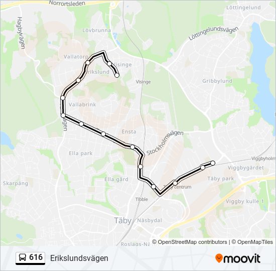 616 bus Line Map