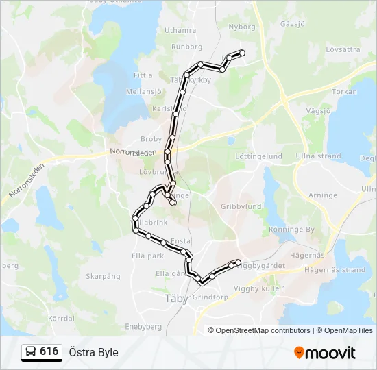 616 Bus Line Map