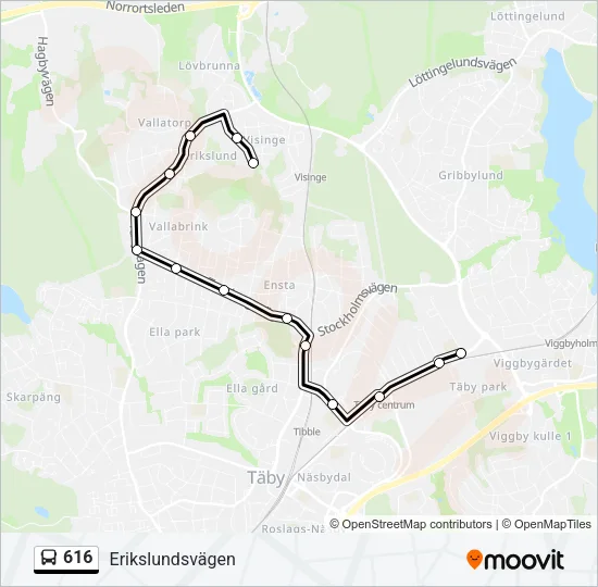 616 Bus Line Map