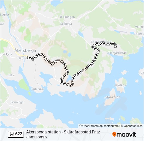 622 bus Line Map