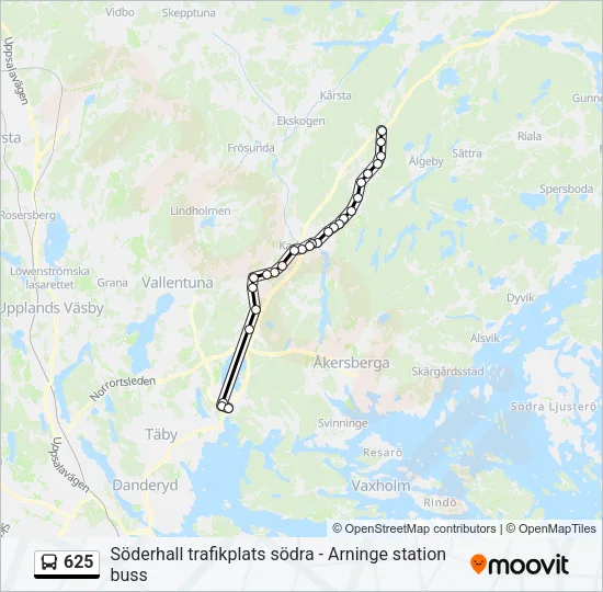 625 Bus Line Map