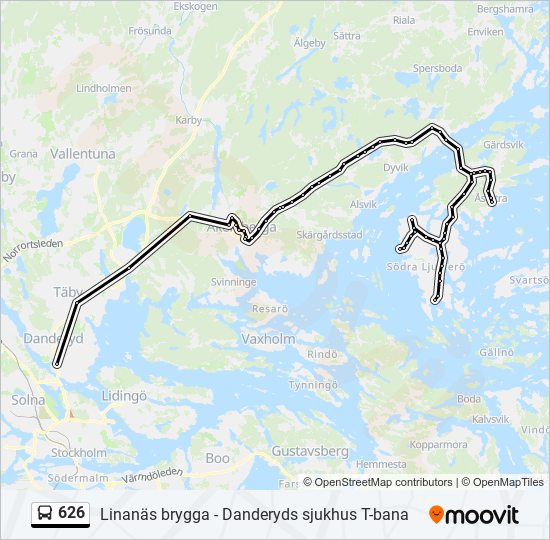 626 bus Line Map