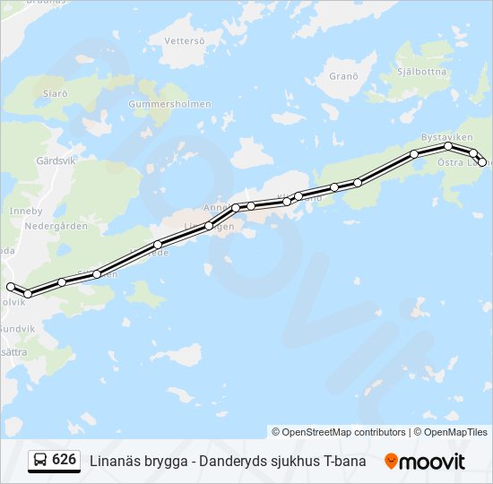 626 bus Line Map