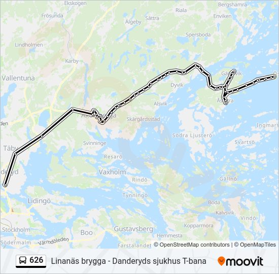 626 bus Line Map