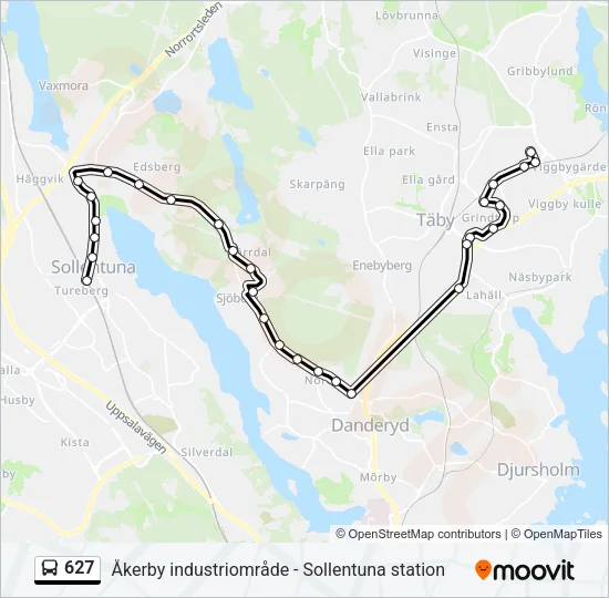 627 Bus Line Map
