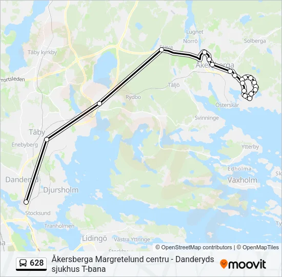 628 Bus Line Map