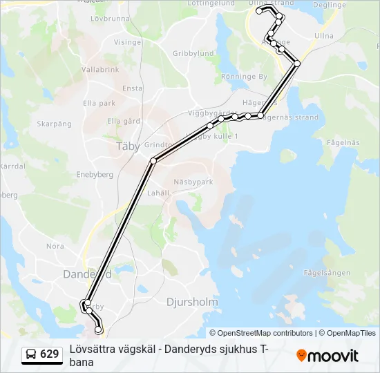629 Bus Line Map
