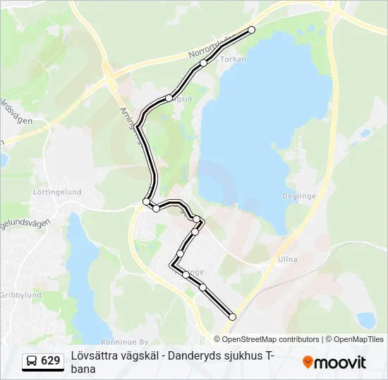 629 Bus Line Map