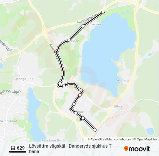 629 Bus Line Map