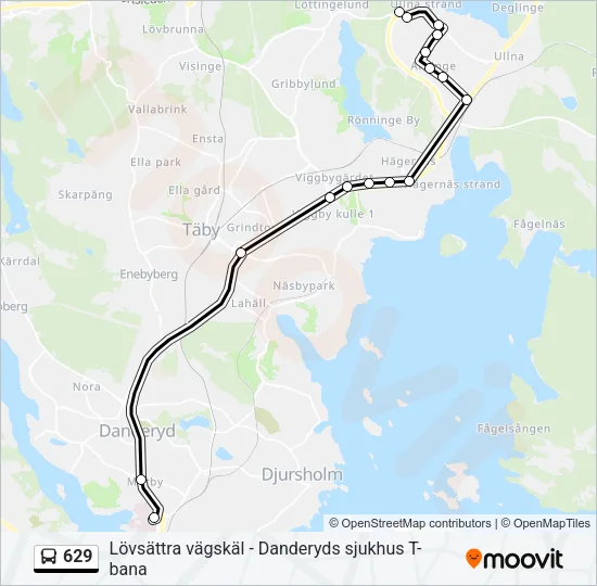 629 Bus Line Map