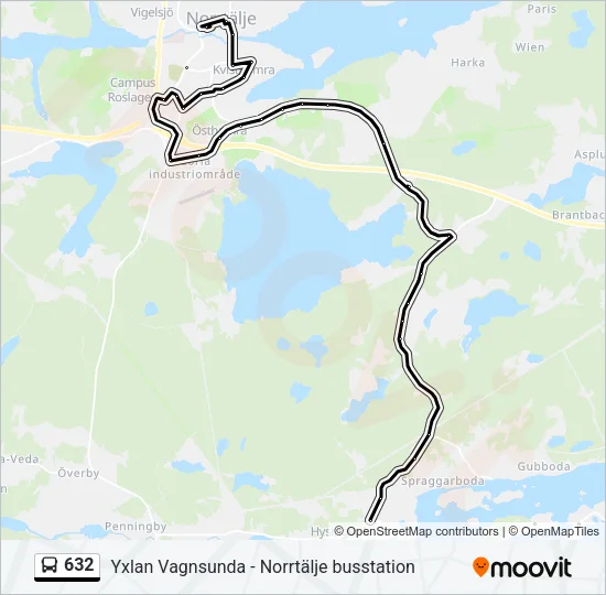 632 Bus Line Map