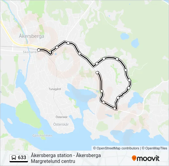 633 Bus Line Map