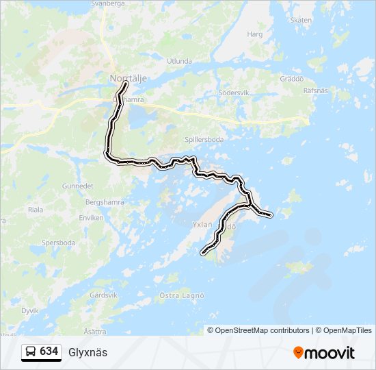 634 bus Line Map