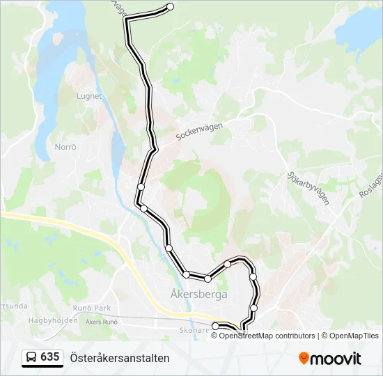 635 Bus Line Map