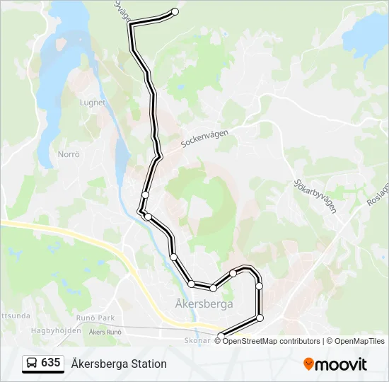 635 Bus Line Map