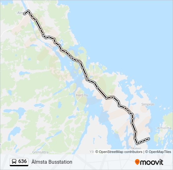 636 bus Line Map