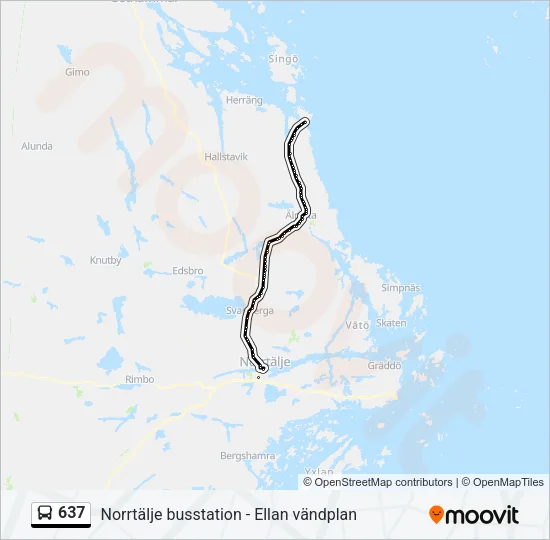 637 Bus Line Map