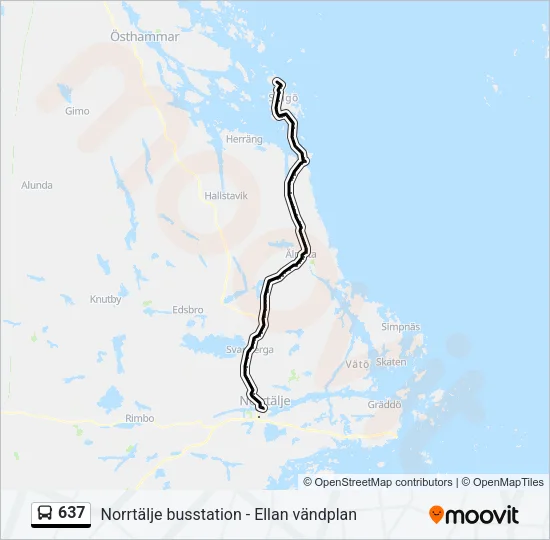 637 Bus Line Map