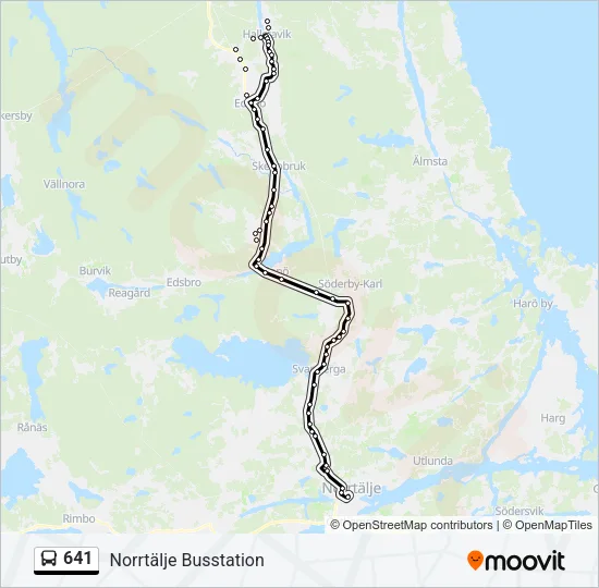 641 Bus Line Map