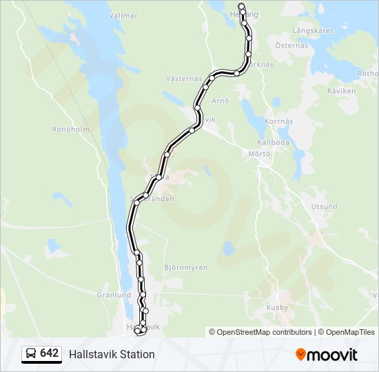 642 bus Line Map