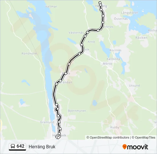 642 Bus Line Map