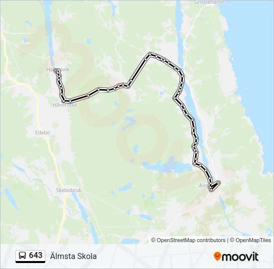 643 Bus Line Map