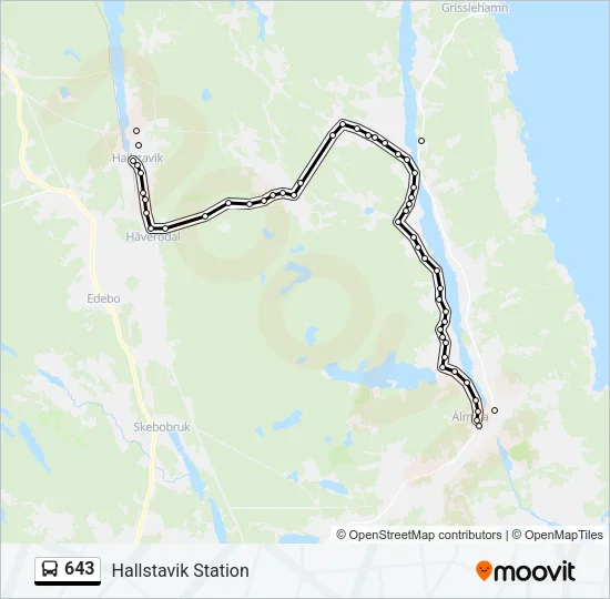 643 Bus Line Map