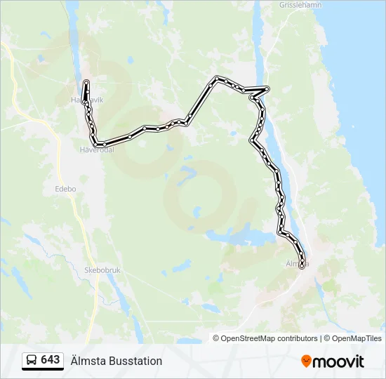 643 Bus Line Map