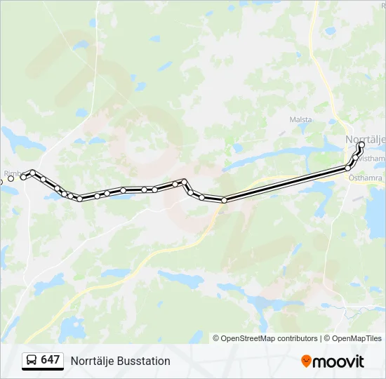 647 Bus Line Map