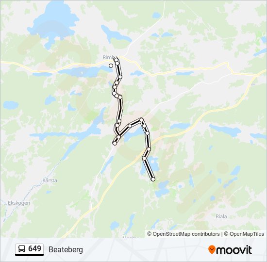 649 bus Line Map