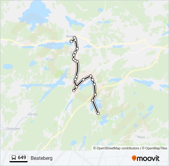 649 bus Line Map