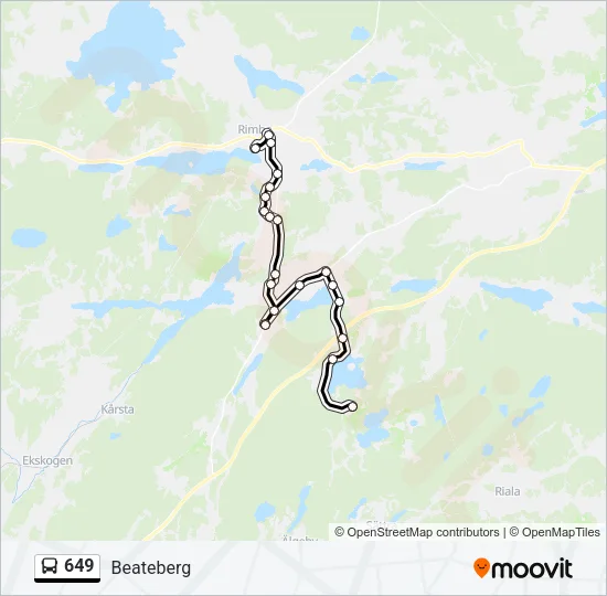 649 Bus Line Map