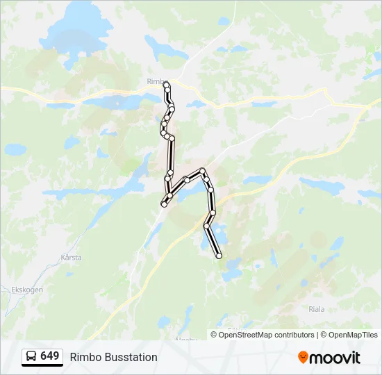 649 Bus Line Map