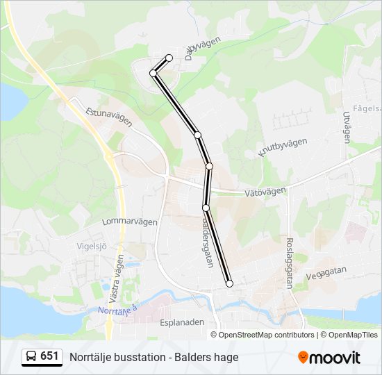 651 bus Line Map