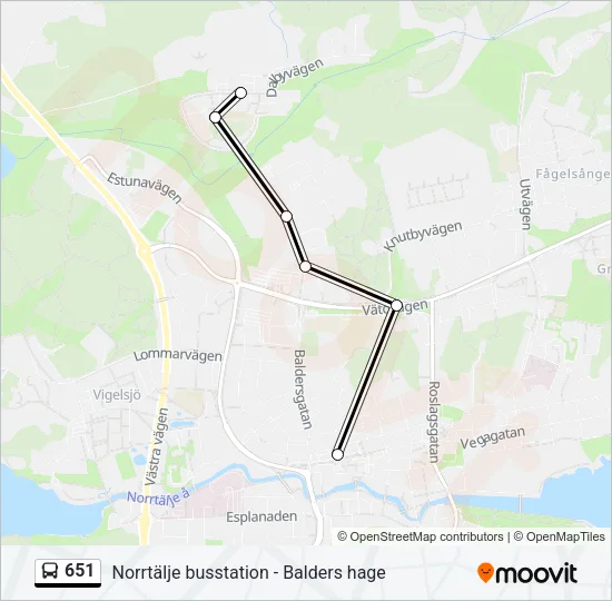 651 Bus Line Map