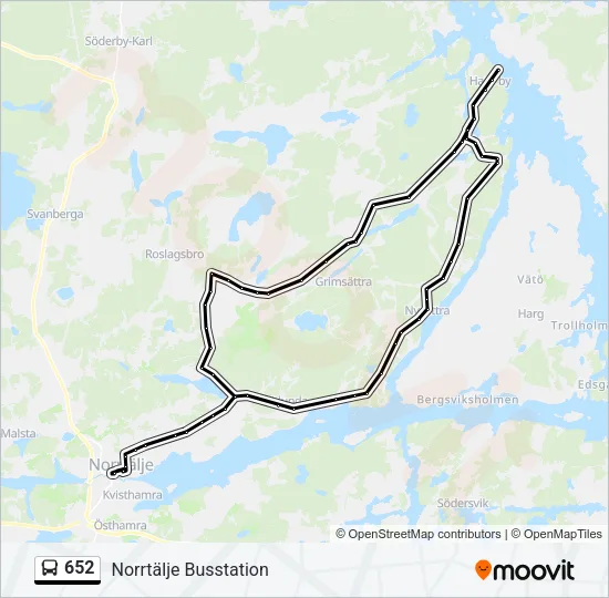 652 Bus Line Map